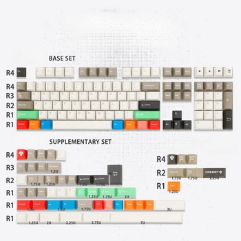 GMK 파운데이션 테마 키캡 세트, PBT 맞춤형 믹스 라이트 키보드 캡, 체리 프로필 키캡, 기계식 키보드 액세서리