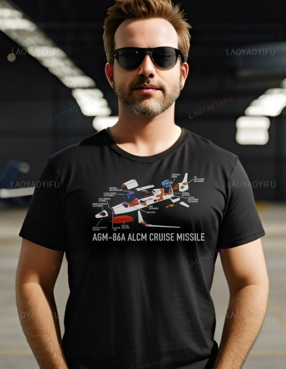 AGM-86 Alcm American Cruise Missile T-Shirt In Cotone Cruise Missile Cutaway Schema Regalo Per L'aviazione Appassionati Militari Unisex