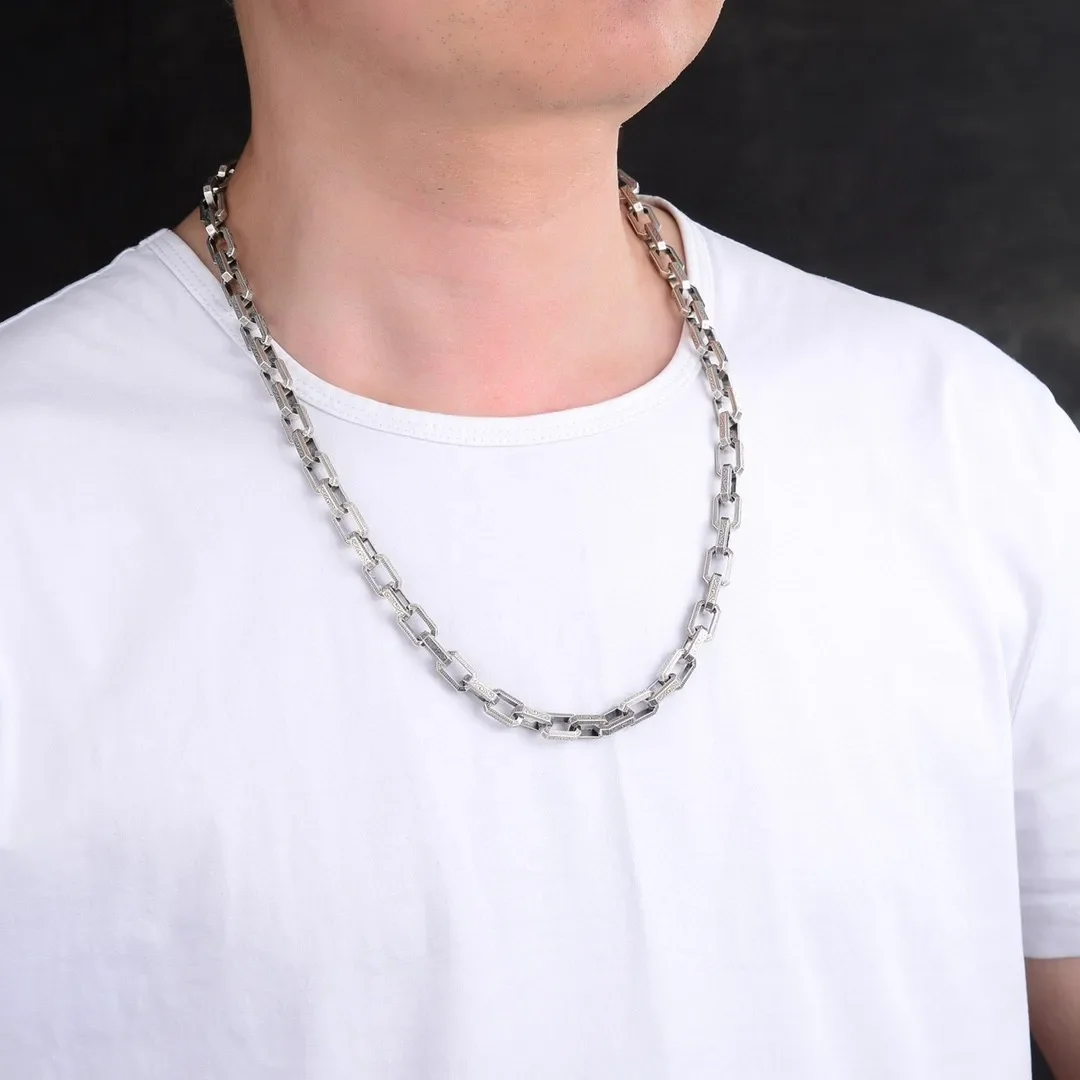 Men's Vintage Vine Grass Pattern Necklace, Personalized Design