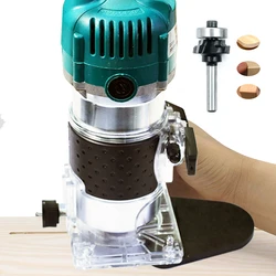 Qucik Clamp Edge Banding Trimmer Router Base 4 Flutes Router Bits For Electric Trimming Milling Machine Wookworking Trim Tools