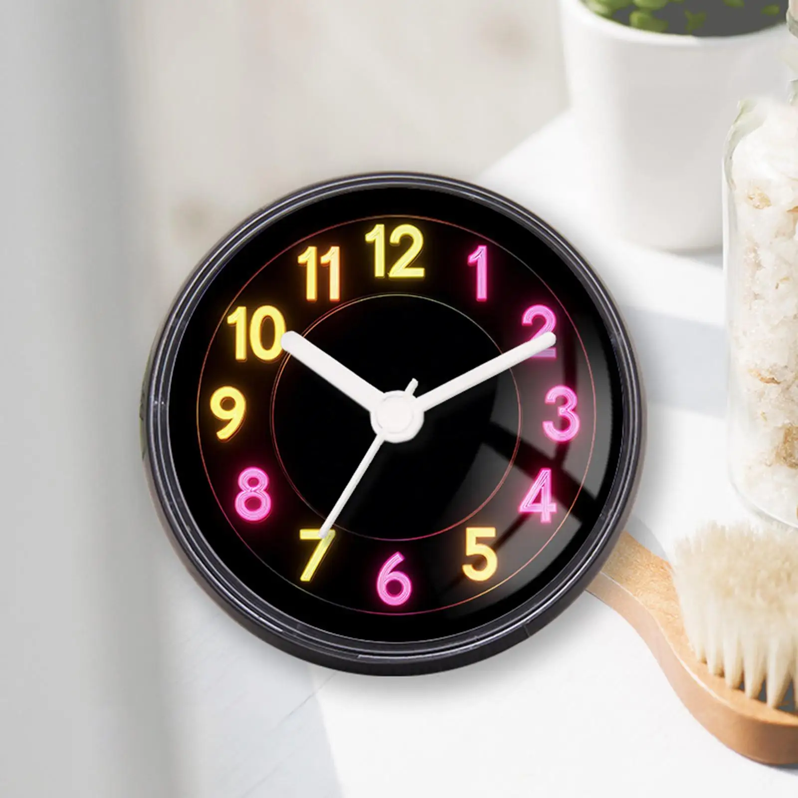 Waterproof Outdoor Wall Clock Clear Analog Display Countertop Hanging Clock for Home Bathroom Living Room