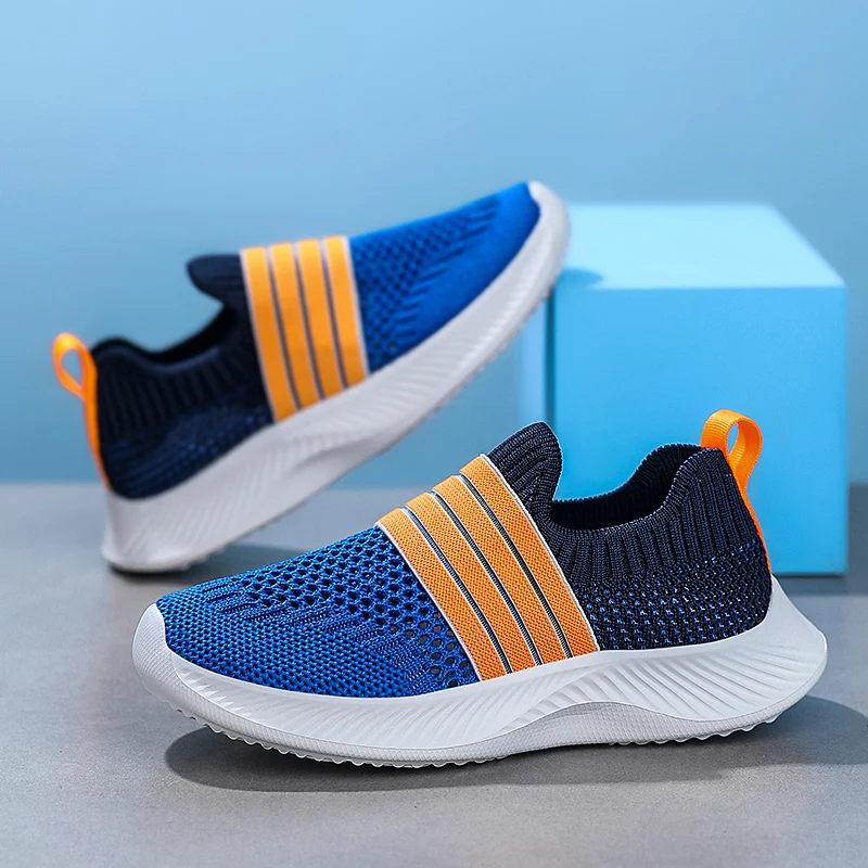 

Children’s Casual Shoes Slip-on Loafers Kids Breathable Knit Sneakers Walking Sports Shoes Boys Girls Lightweight Running Shoes
