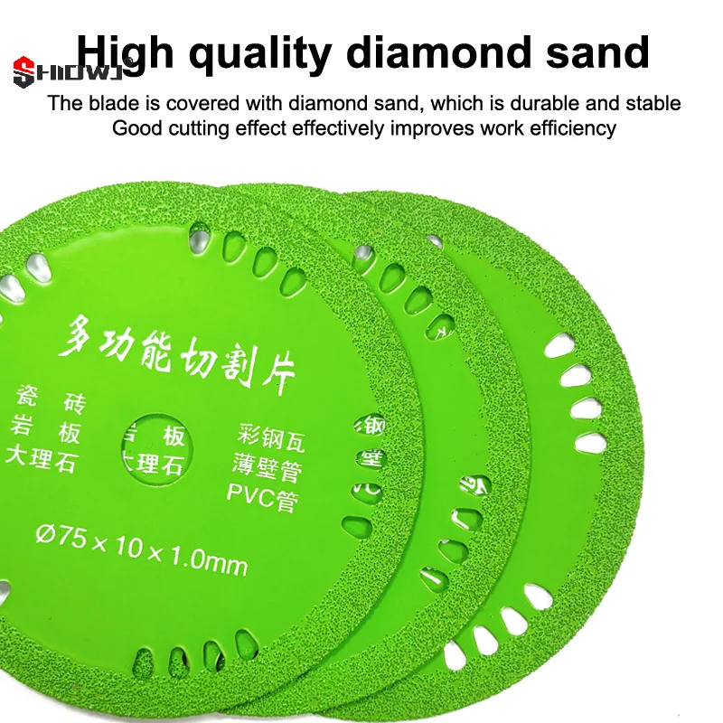 

75mm Glass Cutting Discs 3Inch 10mm Diamond Marble Saw Blades Jade Crystal Wine Bottles Grinding Cutting Grinding Discs Tool
