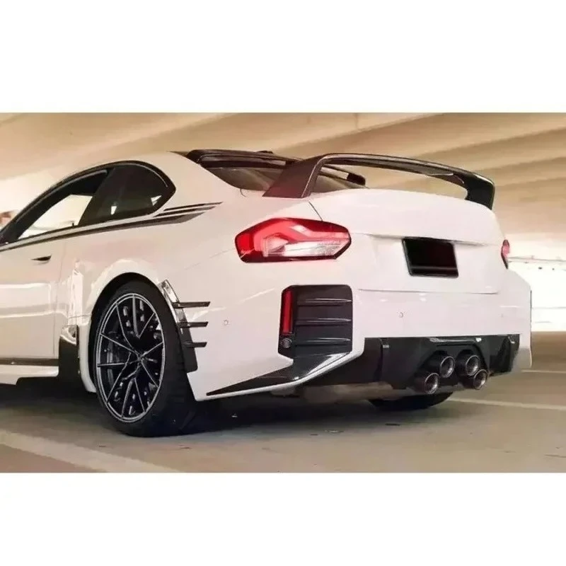 لسيارات BMW G87 M2 غطاء المصد الخلفي من ألياف الكربون الجافة فتحة التهوية إضافة على الناشر سبويلر الجانب تعزيز جماليات المركبات 23-25 #6