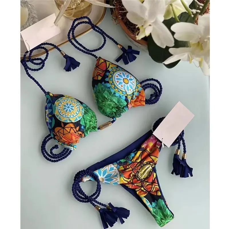 

Summer Sexy Micro Bikini Push Up Swimwear Women Print Multicolor Luxury Swimsuit Brazilian Biquini Holiday Beach Bathing Suit