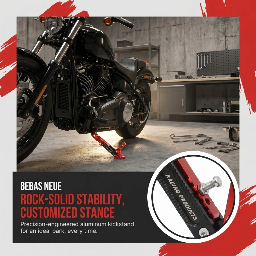 1Pc Universal Retractable Motorcycle Side Kickstand Sturdy Parking Support Modification Accessory Multi Color