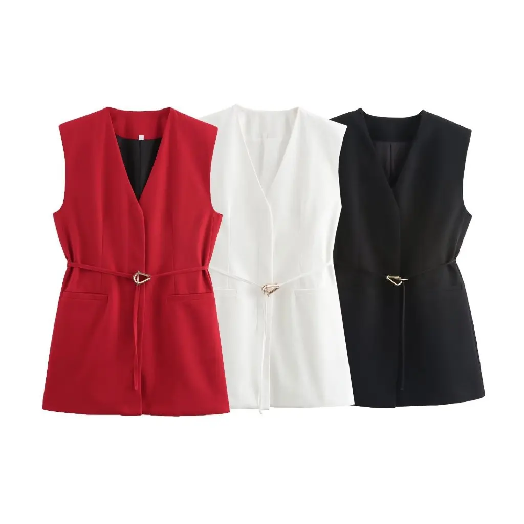 

Women's Slim Fit Waistcoat Jacket Collared All-Match Vest for Autumn Winter New Style by