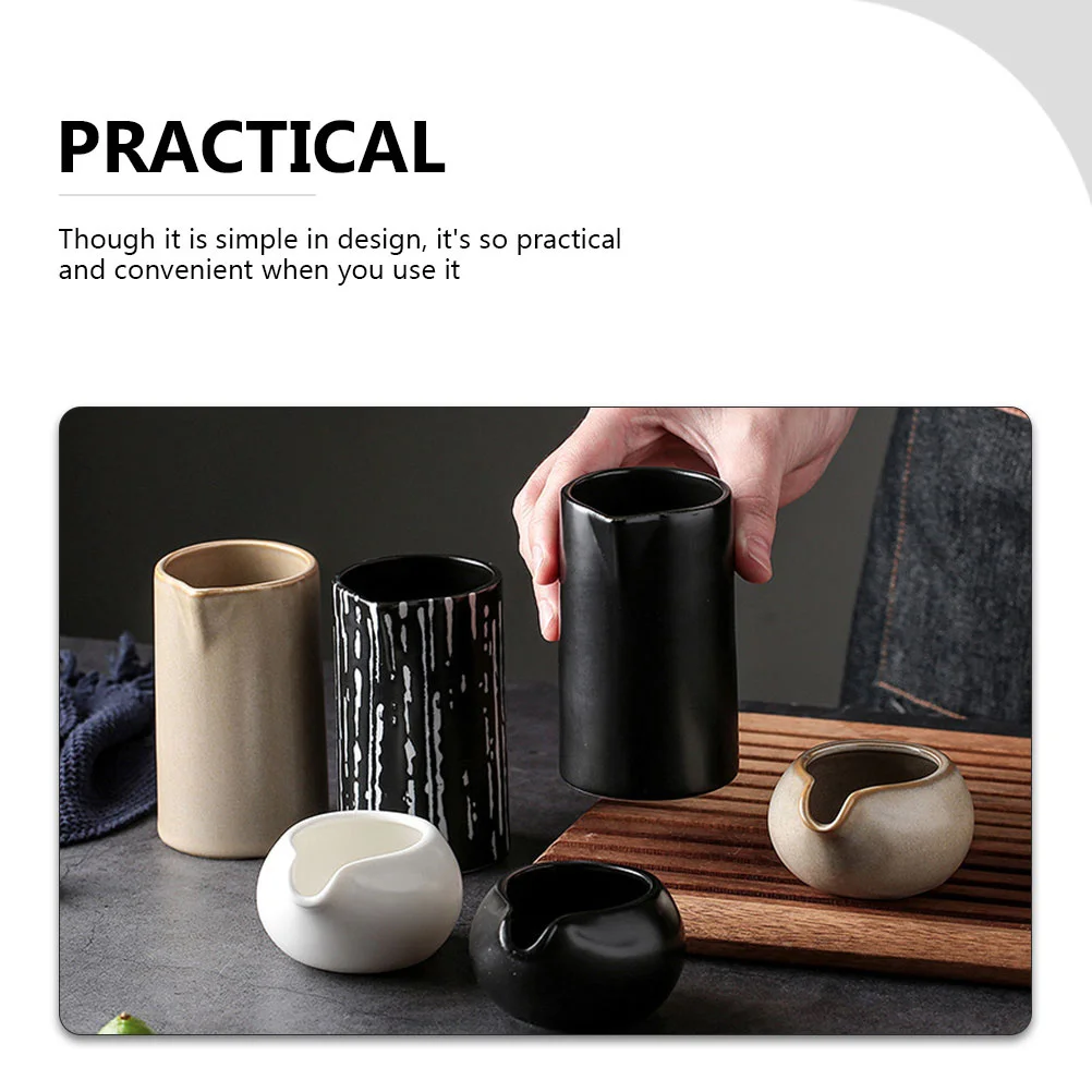 

1Set Ceramic Milk Jug Creamer Pitcher Lightweight Portable Coffee Syrup Dispenser for Dining Kitchen Bar Ceramic Milk Pitcher