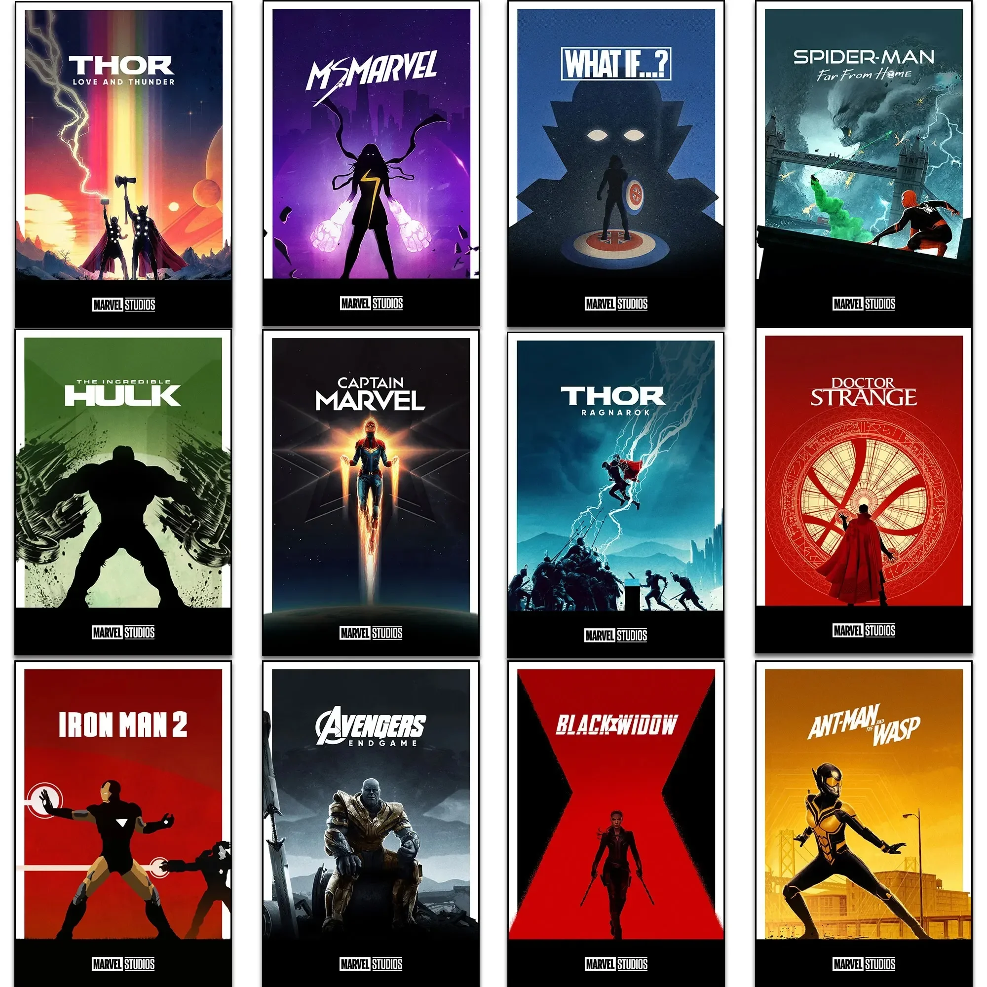 Póster de película de Spider Man, Iron Man, vengadores, Thor, lienzo impreso, pintura, imagen artística de pared para decoración del hogar y la sala de estar