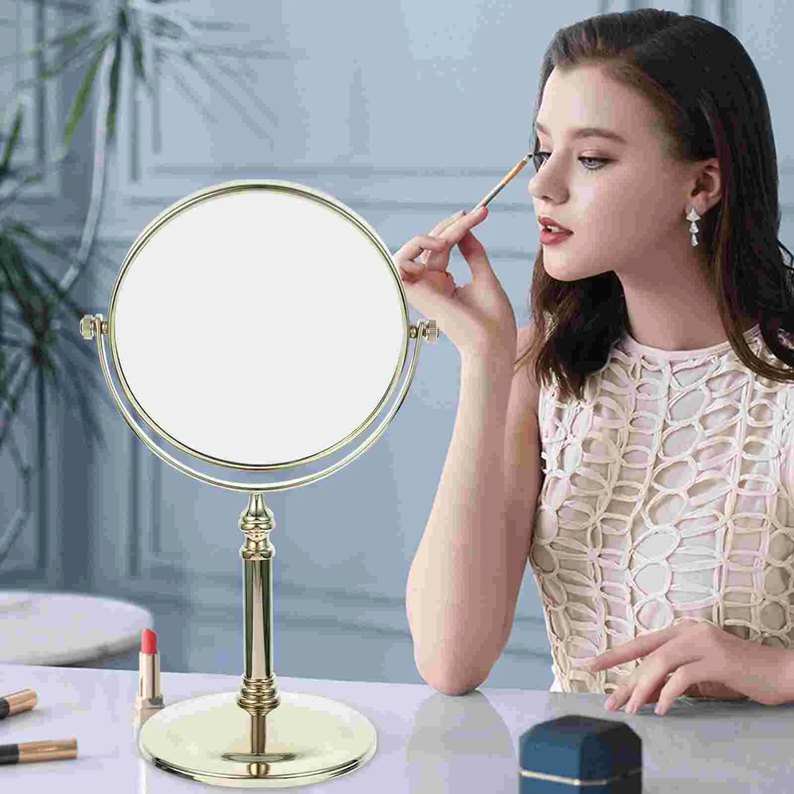 

Handheld Mirrors Makeup Table Double Side European Style Vanity Magnification Travel