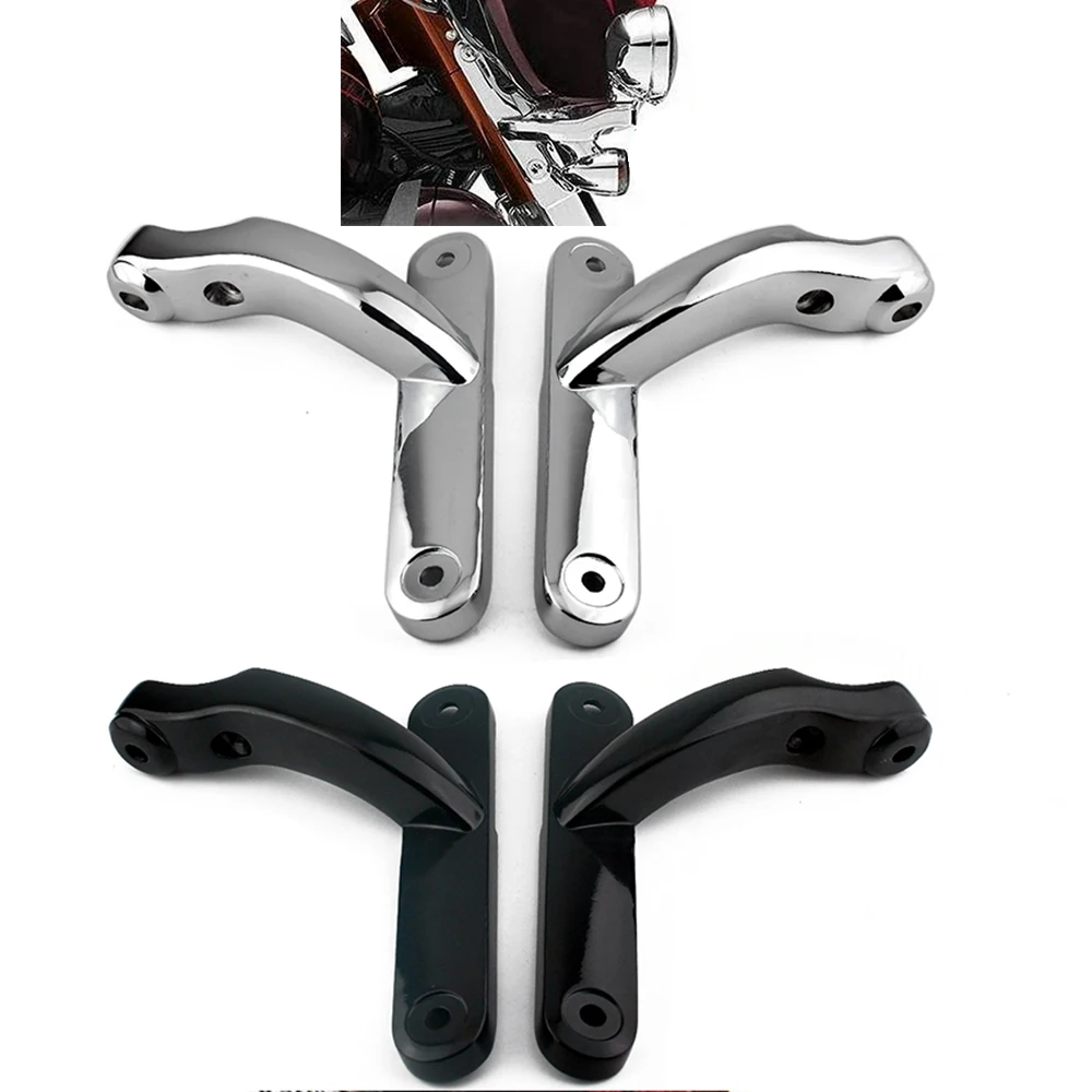 

Motorcycle Black/Chrome Auxiliary Lighting Bracket Frame For Harley Touring FLHR Electra Glide Road King Ultra Classic FLHT CVO