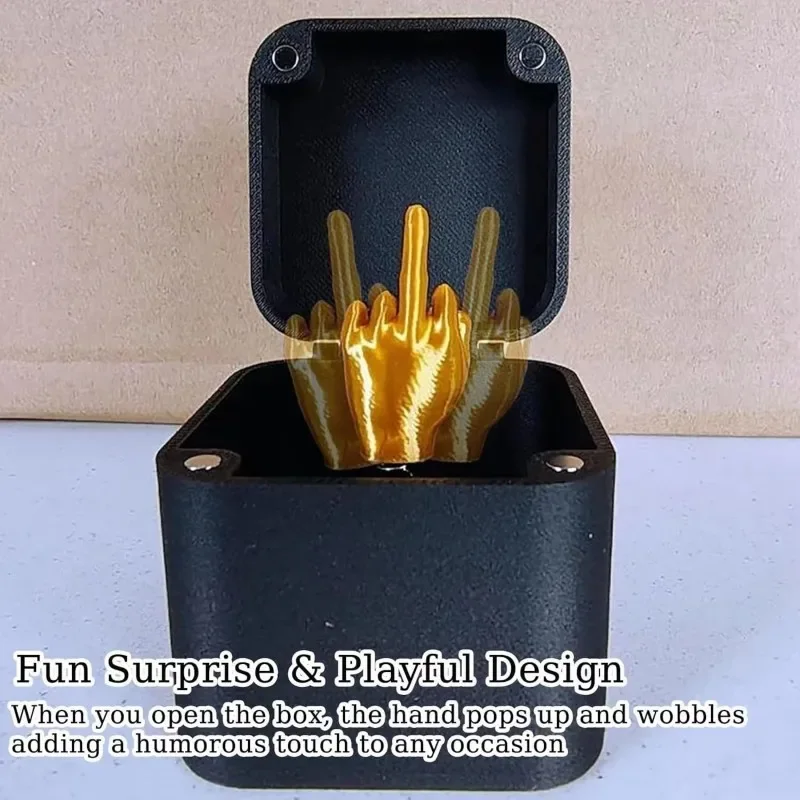 The Middle Finger In The Box Mini Spring Middle Finger Gesture Surprise Gift Box Christmas Spoof Spring Middle Finger Gift Box