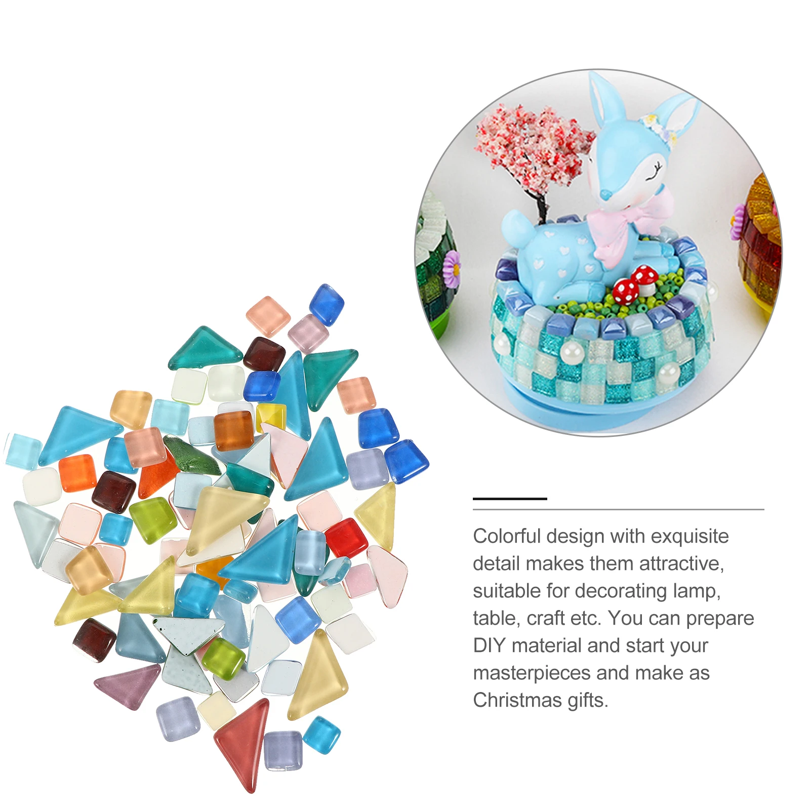 

200G Diy Bulk Glass Tiles Assortment Handmade Stone For Crafts Mosaic Material Durable Heat Resistant Decorative Irregular Shape