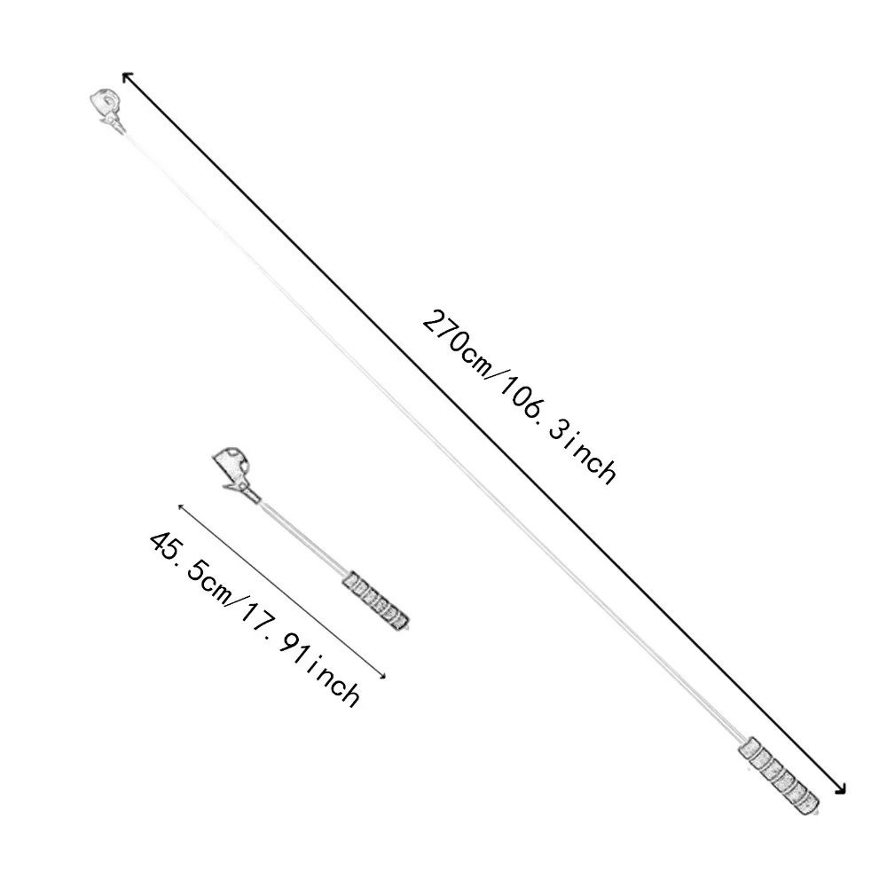 Teleskopowy zbierak do piłek golfowych, kompaktowa konstrukcja, łopatka do zbierania piłek, wysuwany zbierak do piłek, sprzęt treningowy, najdłuższa długość 2,7 m