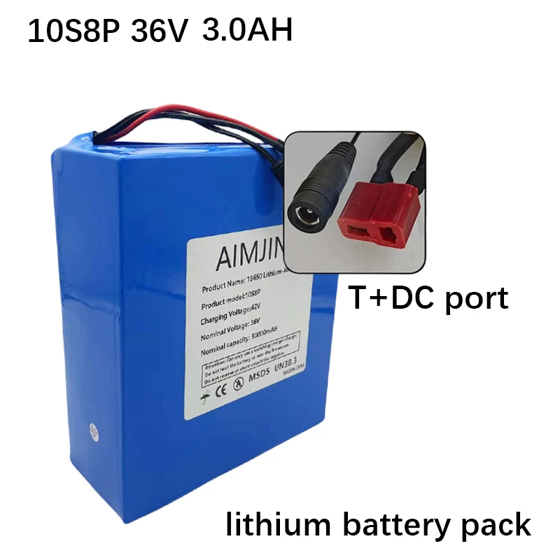 36V Battery 30000mah Lithium-ion 10S8P Battery Pack 250W~1000W for Ebike,Car,Bicycle,Scooter with BMS