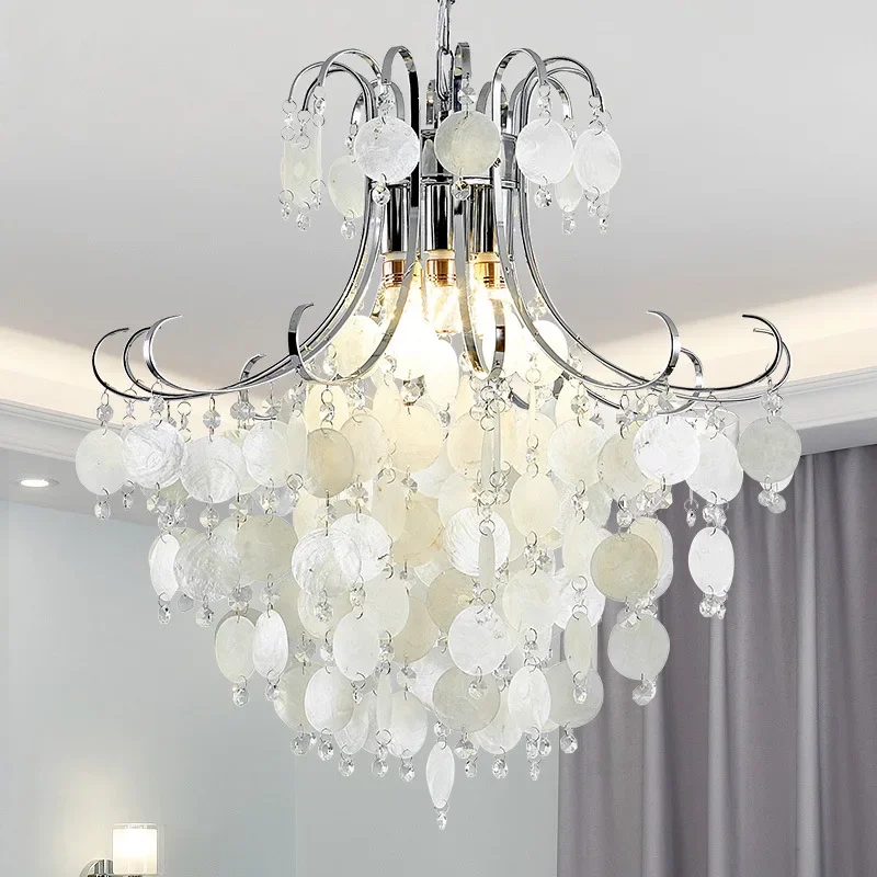 

Nordic Modern Shell Ceiling Chandeliers Romantic Pendant Light for Living Room Bedroom Hanging Lamp Home Decor Luster Luminaires