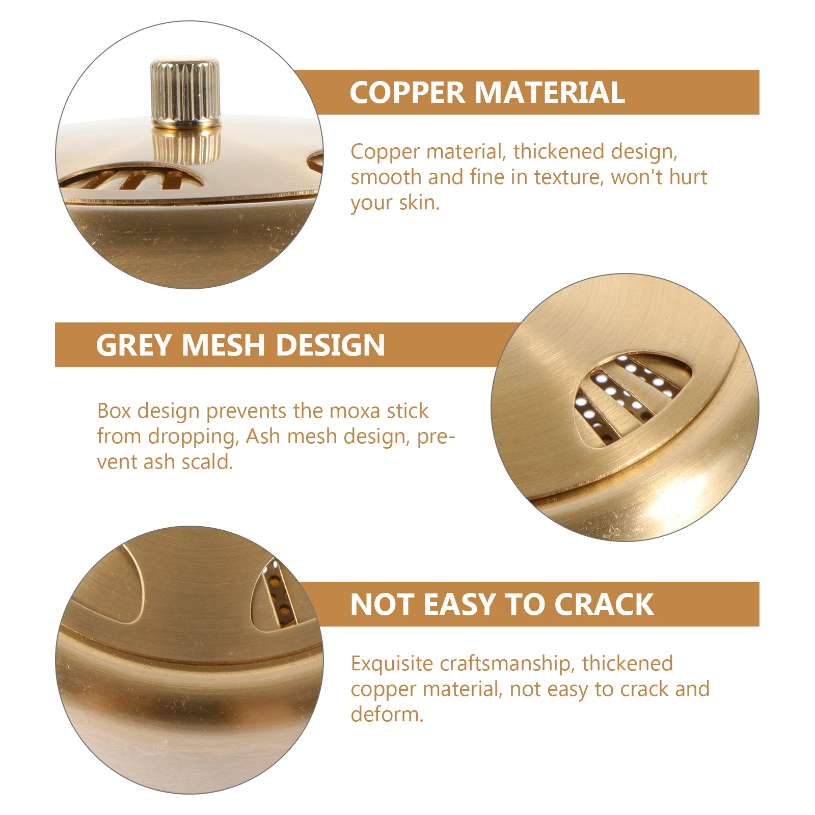 

Thickened Copper Moxibustion Box Anti-Scald Moxa-Wool Burner Case Creative Massage Tool Body Therapy Holder Compact Design Warm