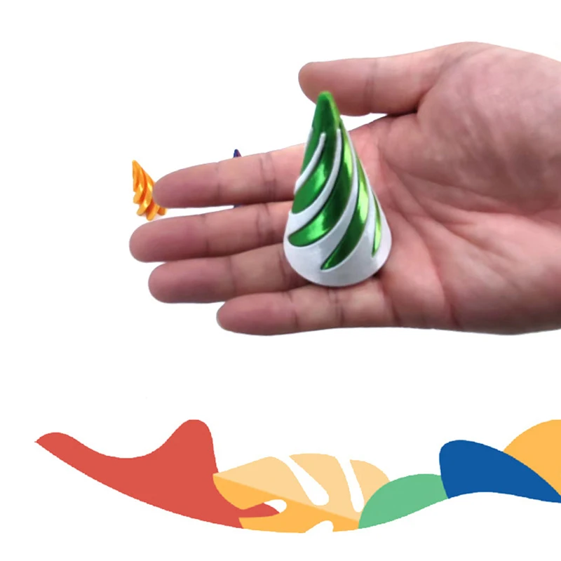 3D Printed Spiral Cone Toy Mini Vortex Thread Illusion Two-Color Vortex Decompression Toy 3D Structure Spiral Instrument Toys