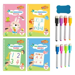 New Magical Tracing Workbook Erasable Magic Book for Children Reusable Notebook Writing for Lettering Calligraphy Set Montessori