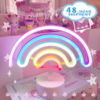 Cute Rainbow LED Unicorn Neon Sign Night Light Home Kids Bedroom Indoor Lighting Decor Lamp Lovely LED Night Light 2021 New