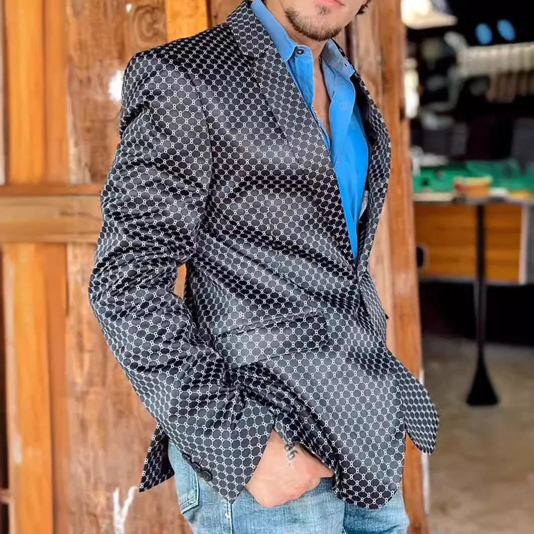 

Men's Slim Fit Casual Suit 2023 Breathable Fashion Urban Style Polyester Fabric Single Breasted Two Buttons Regular Thickness