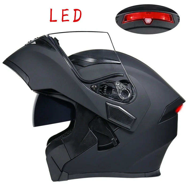 Safety Fully Illuminated Helmet Grey Motorcycle Helmet