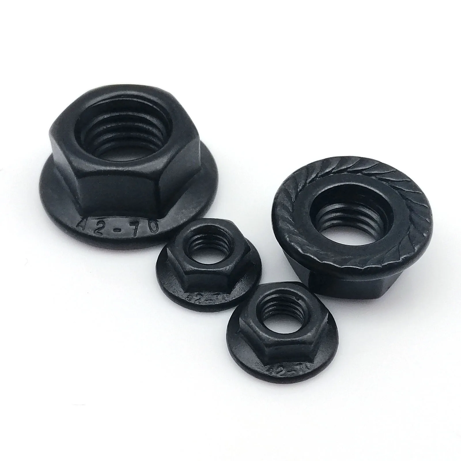 2/5/10pcs M3 M4 M5 M6 M8 M10 M12 DIN6923 Black Zinc Plated 304 A2-70 Stainless Steel Hex Head Serrated Spinlock Flange Lock Nut