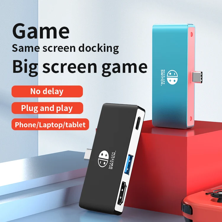 Gopala Portable Dock with HDMI TV USB 3.0 Port and USB C Charging for Nintendo Switch Steam Deck MacBook Pro/Air Samsung