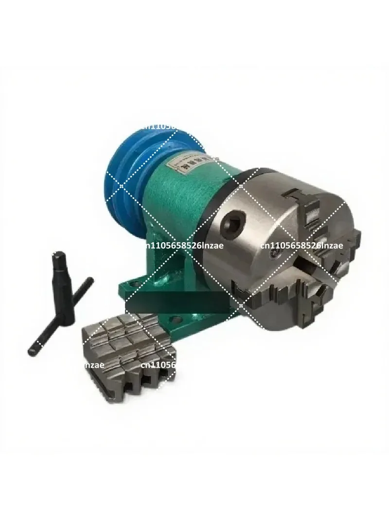 80 lathe spindle assembly with 3-jaw chuck and flange plate for precision machining