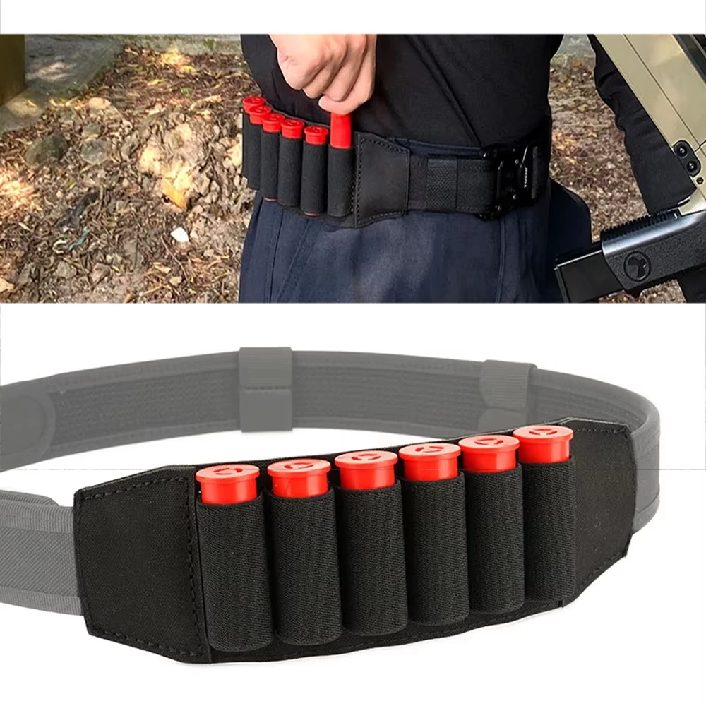 

Tactical 500D Nylon 6 Round 12 Gauge Shotgun Ammo Belt storage Bag Shotgun Shell Holder For 38MM Belts Hunting Accessories