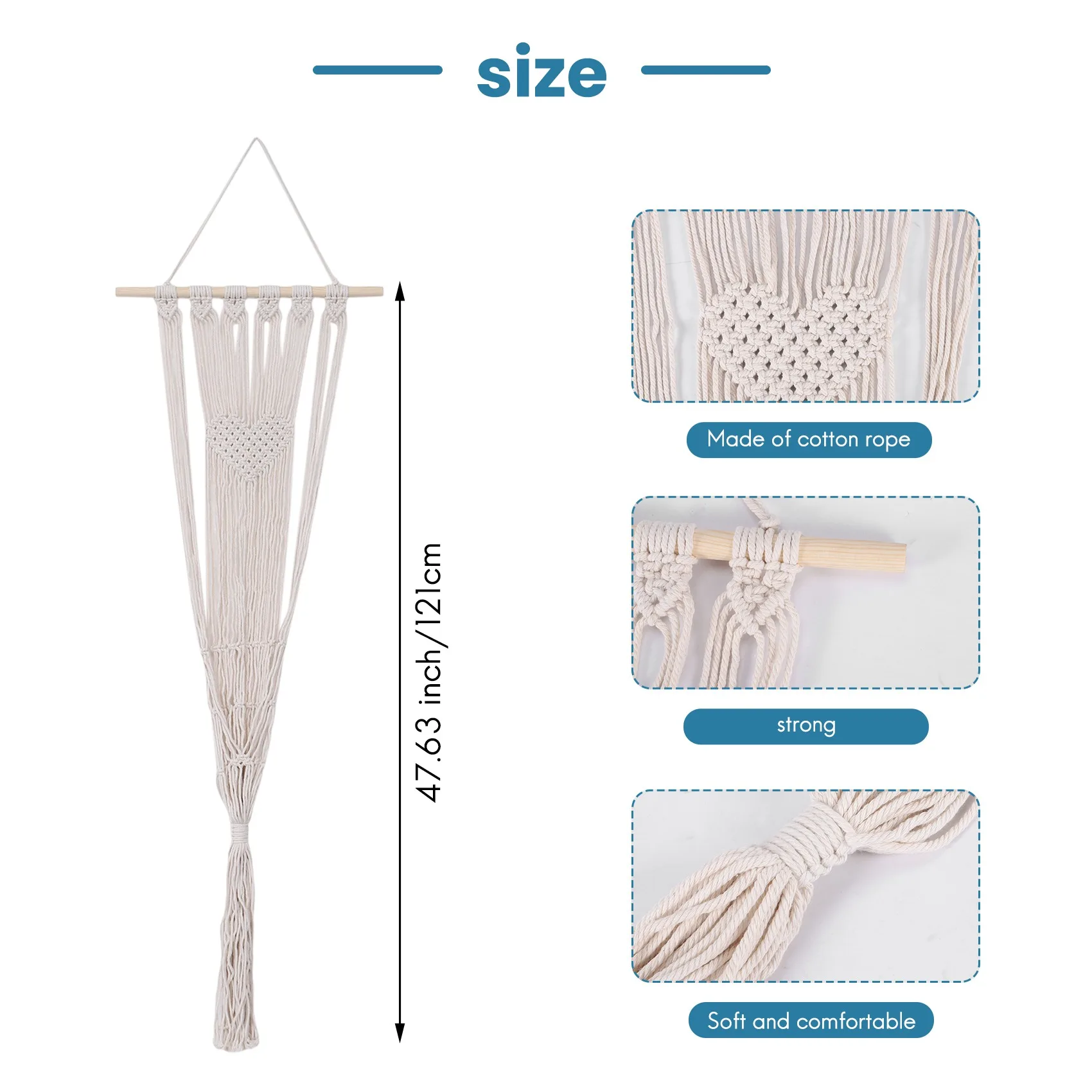 고양이 해먹 태피스트리 스윙 침대 Macrame 코튼 로프 고양이 해먹 벽걸이 수면 창 (매트 제외)-BAAQ