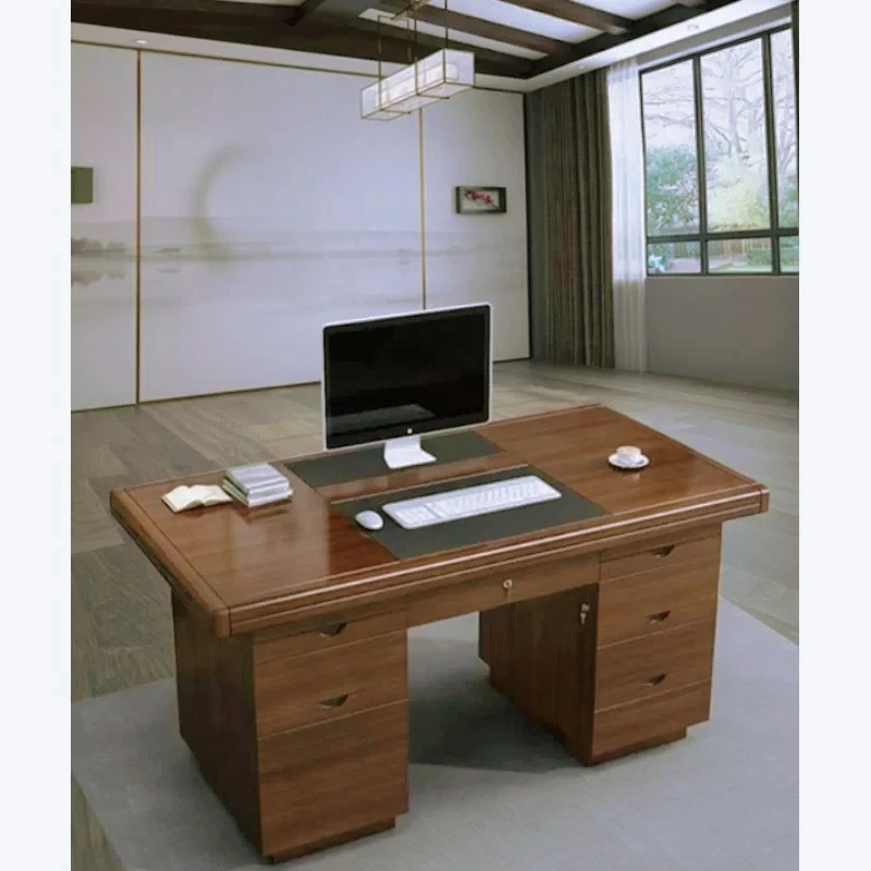 

Minimalist geometric desk | Postmodernist lines interpret workplace aesthetics, single-person office system creates