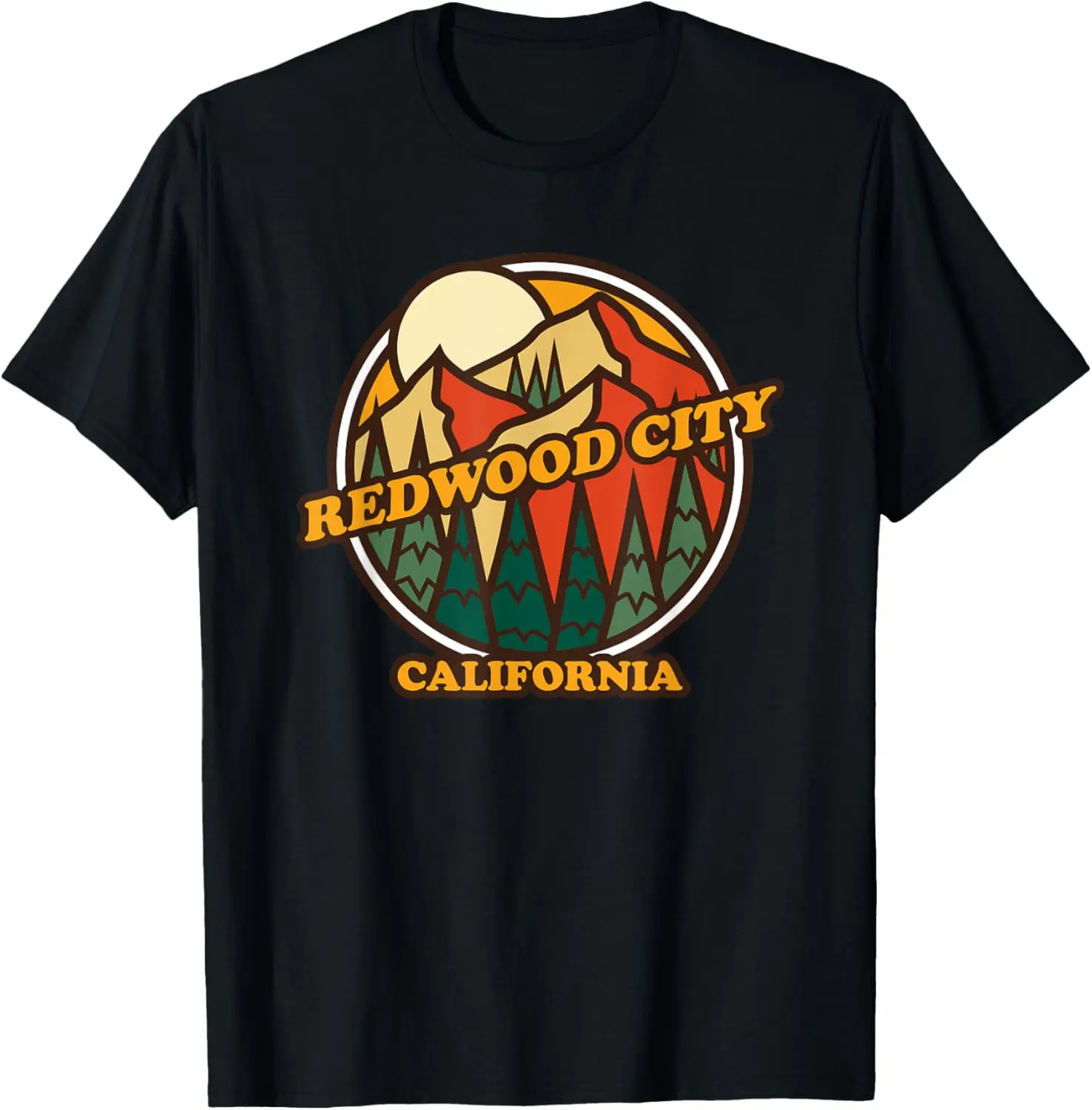 Vintage Redwood City, California Mountain Hiking Souvenir T-Shirt