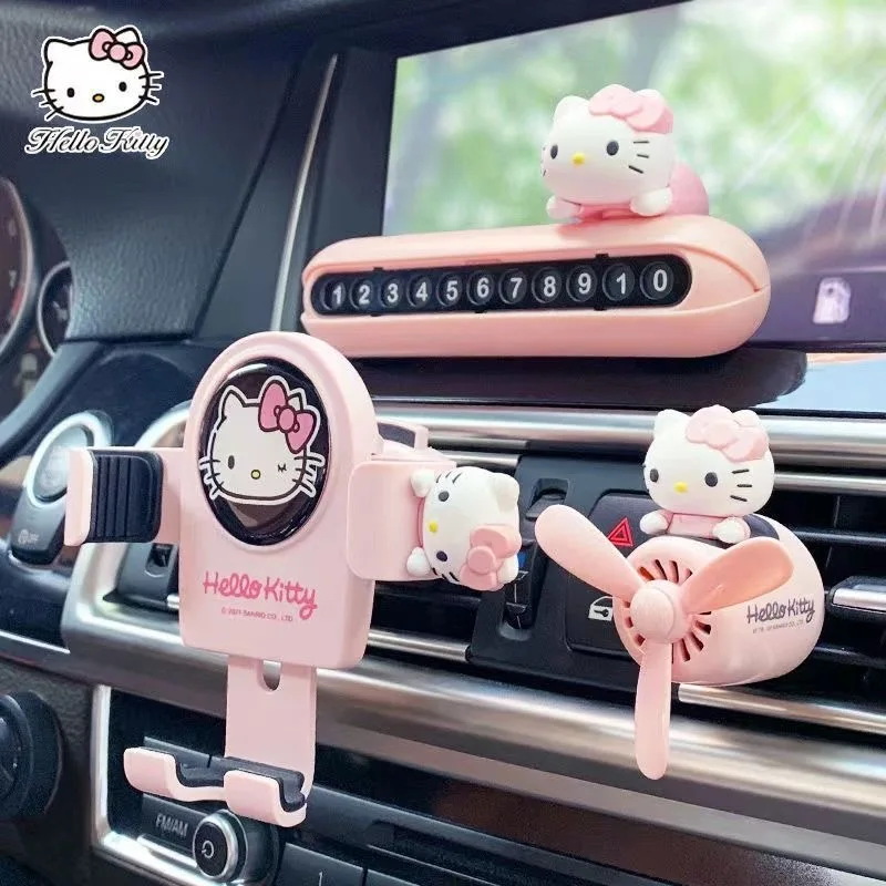 Kawaii Anime Hello Kitty Gravity staffa di navigazione per auto supporto per telefono cellulare Cartoon presa d\'aria Universal Pink Stablize Heat