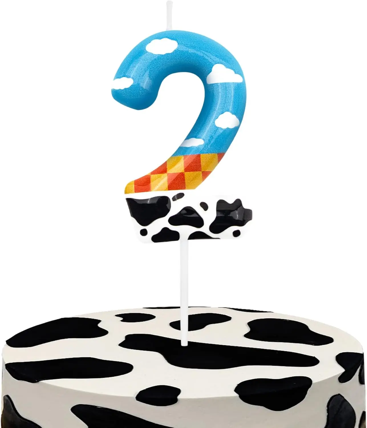 blue Inspire GameThemed Birthday Candles, Number 6 Paw Print Birthday Party Supplies, 2.76 inch Paw Cake Topper Decoration