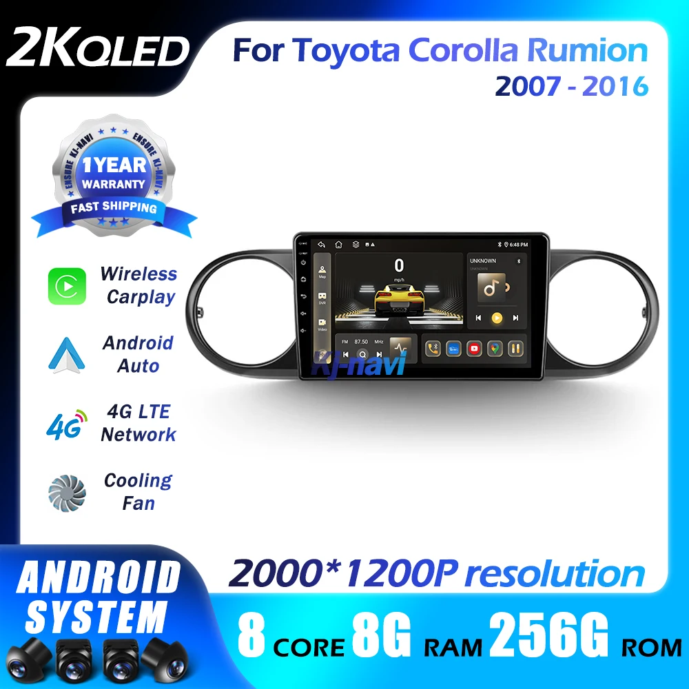 

Автомобильный радиоприемник Android 14 для Toyota Corolla Rumion Tacoma навигация GPS Carplay QLED видеоплеер Мультимедиа Стерео Авторадио 2 Din