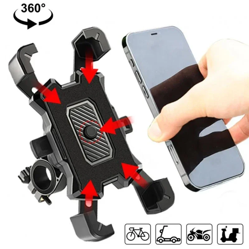 

360° Rotatable Electric Bicycle Phone Holder for iPhone Xiaomi Riding MTB Bike Moto Motorcycle Stand Bracket Non-slip Cycling