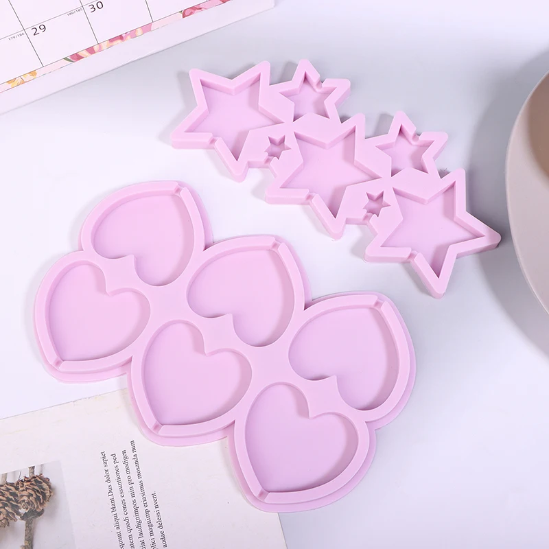 1Pc Round/Star/Love Heart Shape Lolly Silicone Mold DIY Chocolate Candy Shaker Mould Cake Decorating Tools Kitchen Bakeware