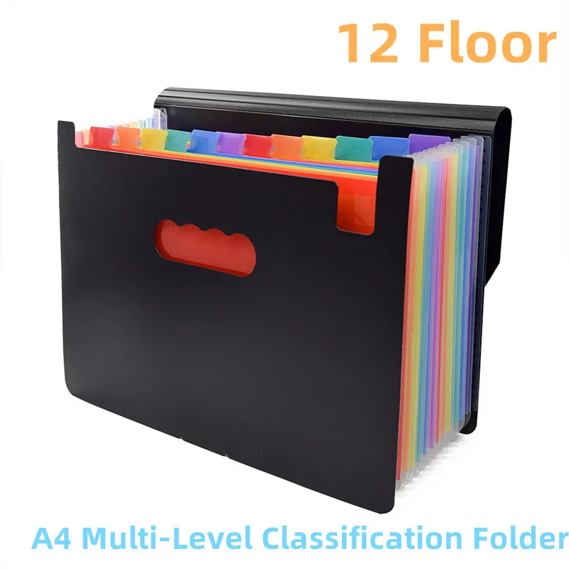 A4 Multi Layer Classification Folder 12 Layers Of Office Supplies Document Organizer