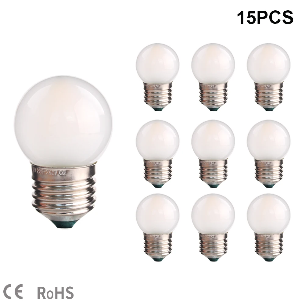 

Globe Mini Frosted LED Light Bulb G40 1.5W E26 E27 Warm Cold White 2700K Edison Milky Golf Ball Lamp for String Light Bulb