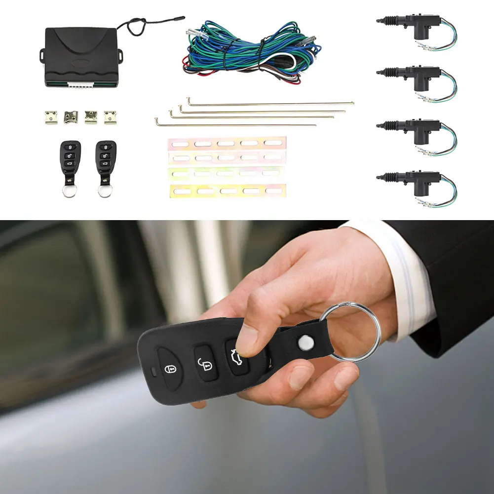 12V Universal Car Auto Remote Central Kit Door Lock Locking Vehicle Keyless Entry System with 2 Remote Control Car Central Lock