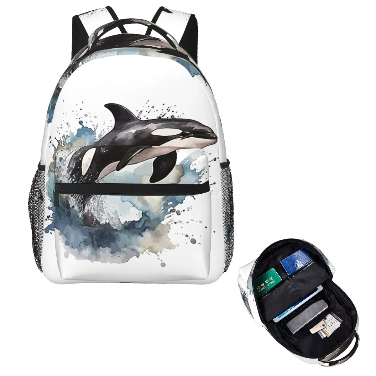 

Orca Aquatic Sea Ocean - Top Tees Killer Whale Рюкзак Лидер продаж Большая вместительная сумка для книг для мальчиков и девочек Школьная сумка Сумки на плечо