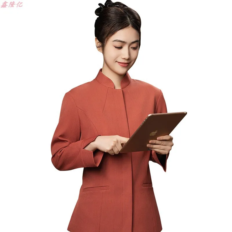 茶室レストラン 鍋レストラン ファーストフードレストラン ウェイター作業服 長袖農家 ファーストフードレストランの料理