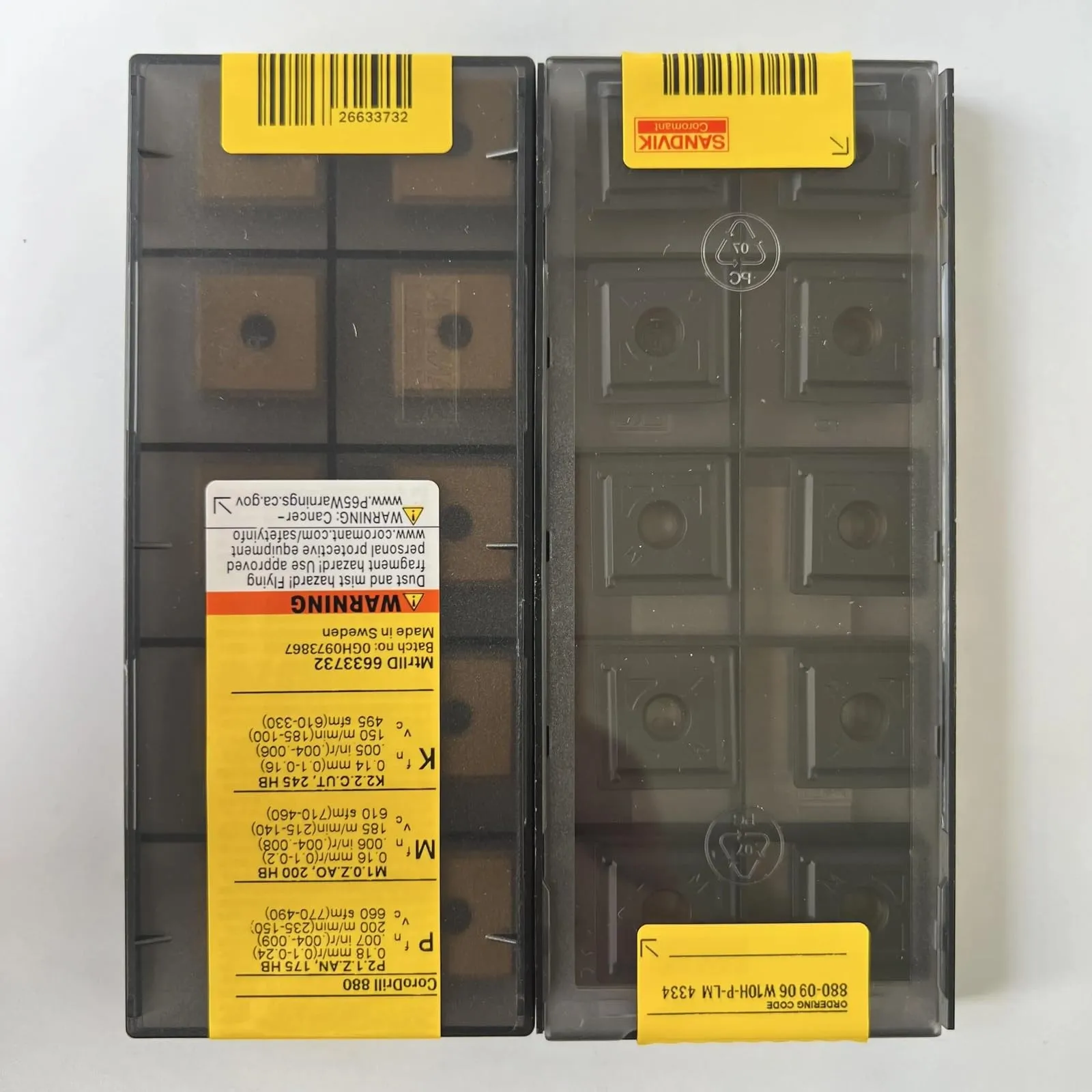 

Original SANDVIK / 880-0906W10H-P-LM 4334 / Hard alloy CNC Blade 10 Pcs