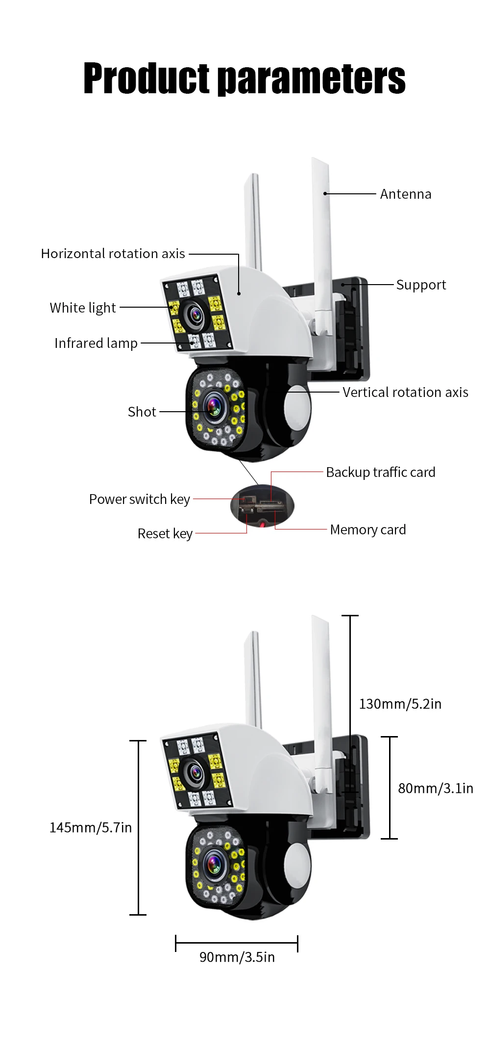 8MP 4K PTZ WiFi Security Camera 1080P Dual Lens Binocular Outdoor IP Camera AI Automatic Tracking CCTV Video Security Camera