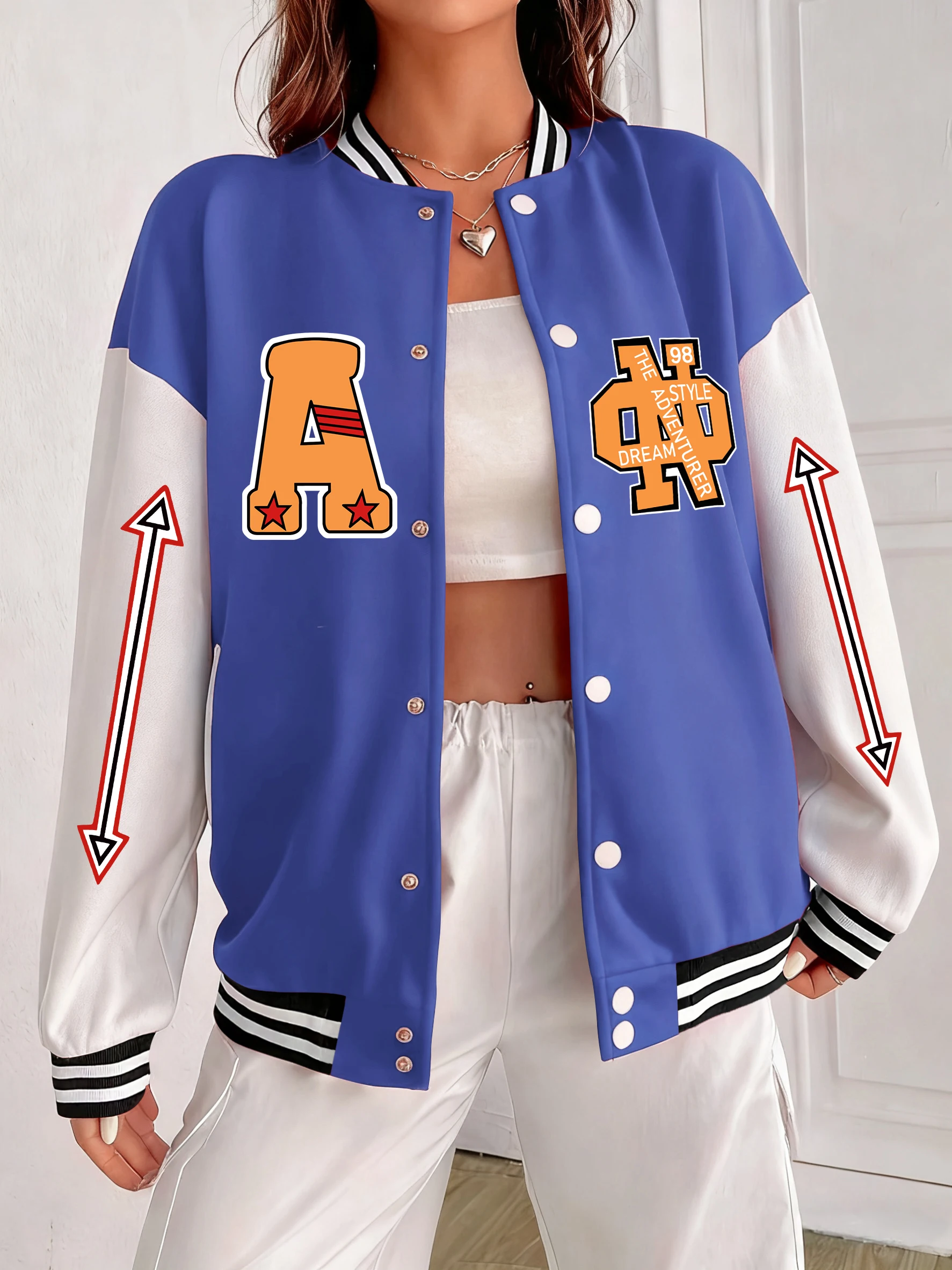 

Стиль приключений 98, куртки с принтом, женские осенние хлопковые уличные куртки с карманами, свободная красочная бейсбольная форма, одежда в стиле хип-хоп