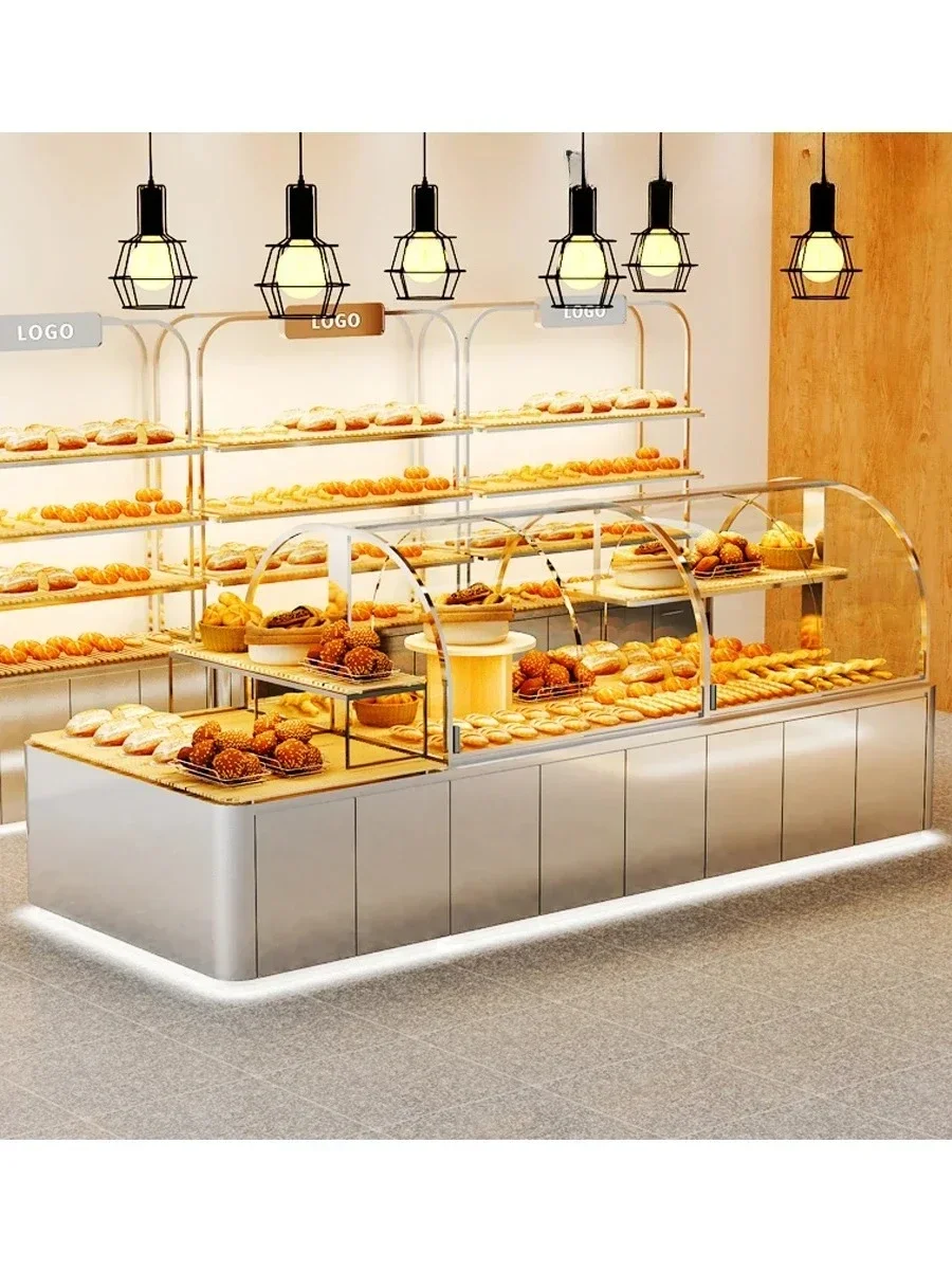 TTStainless Steel Titanium Plated Bread Cabinet Refrigeration Zhongdao Sandwich Cabinet Cake Model West Point Cabinet