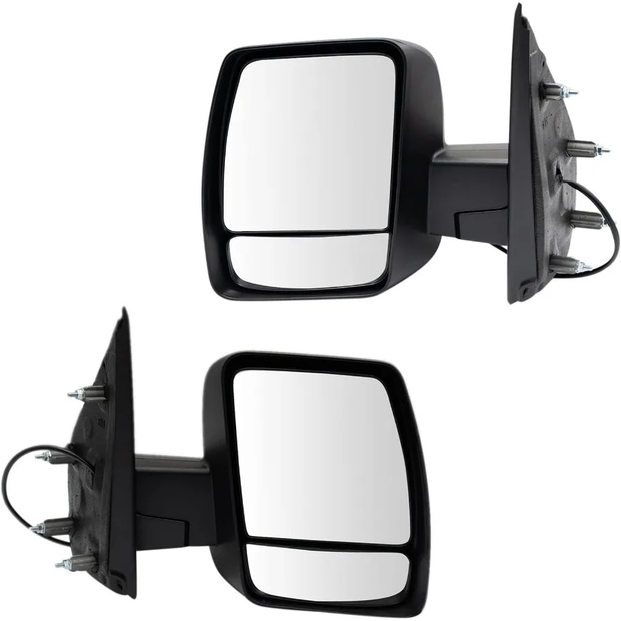Driver and Passenger Side Power Heated Textured Black Mirror Set Compatible with 20122021 Nissan NV1500 NV2500 NV3500 NI1320234