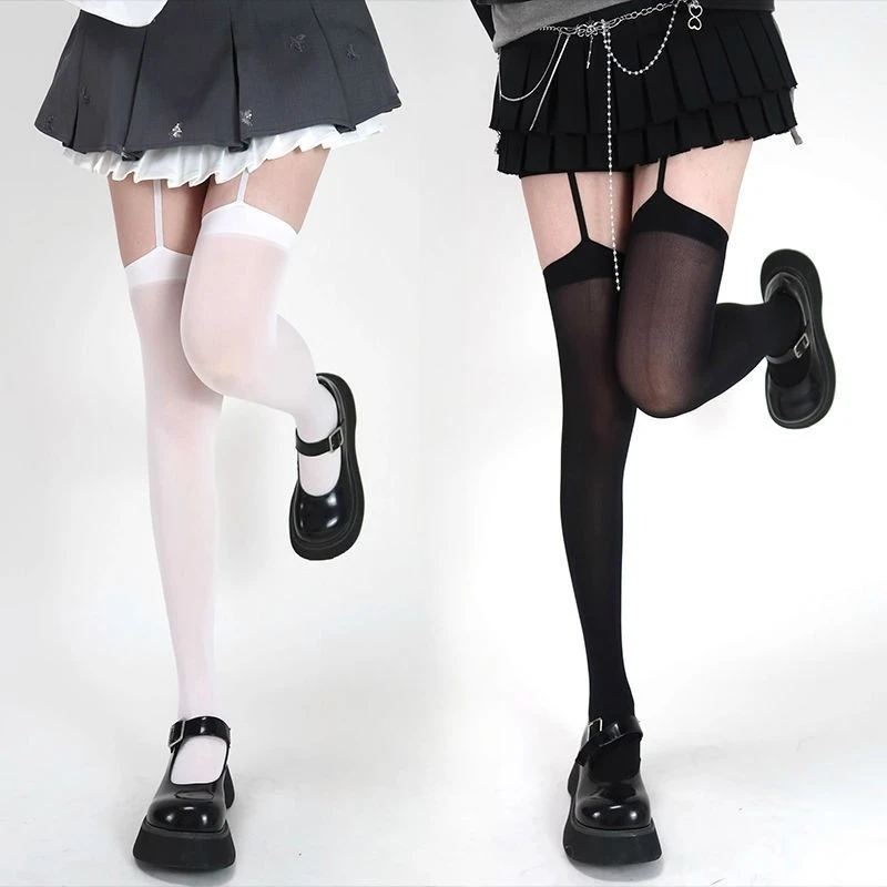 

Y2k Hottie Suspender Belt Stockings Sexy Velvet Tights Women Japanese Style Lolita Thin Pantyhose Sweet Cool JK Thigh High Socks