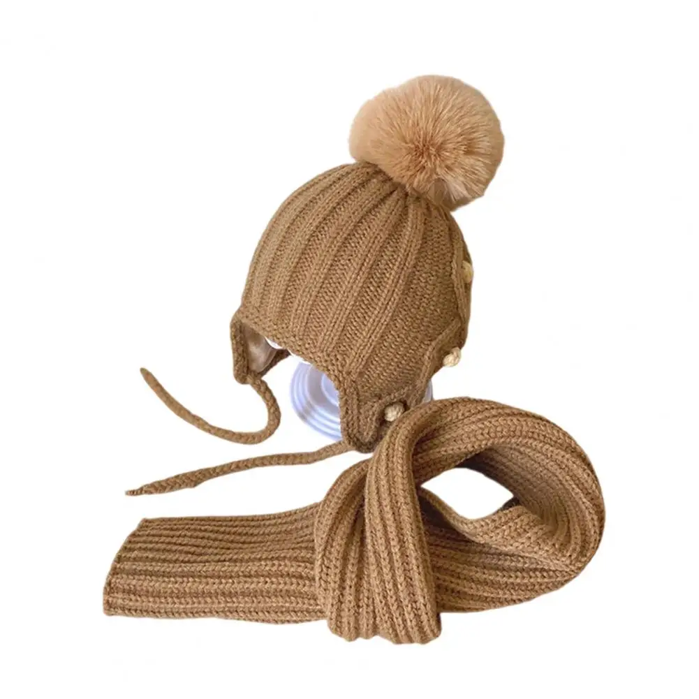 الأطفال القطن مزيج قبعة وشاح كومبو القطن مزيج الاطفال قبعة طقم أربطة عنق أطفال الشتاء قبعة طقم أربطة عنق مع بوم بوم للبنين للخريف
